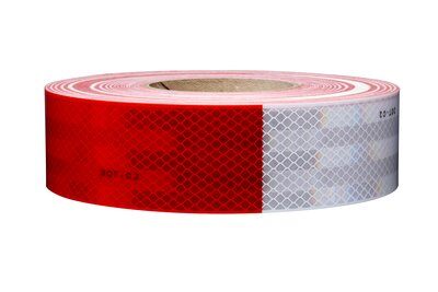 Load image into Gallery viewer, 2&quot; Kiss Cut Roll Conspicuity Tape 11&quot; Red / 7&quot; White 3M™ Diamond Grade™ x 150 Ft | 67636
