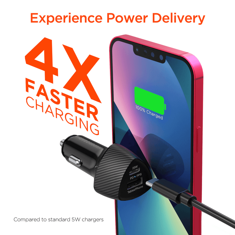 Load image into Gallery viewer, HyperGear SpeedBoost 25W USB-C PD + 12W USB Fast Car Charger with PPS
