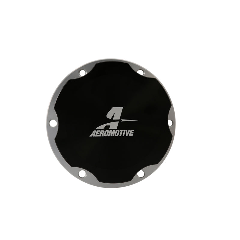 Load image into Gallery viewer, Aeromotive Fillcap - Screw-On - 3in - Flanged - 6-Bolt - Black 18730
