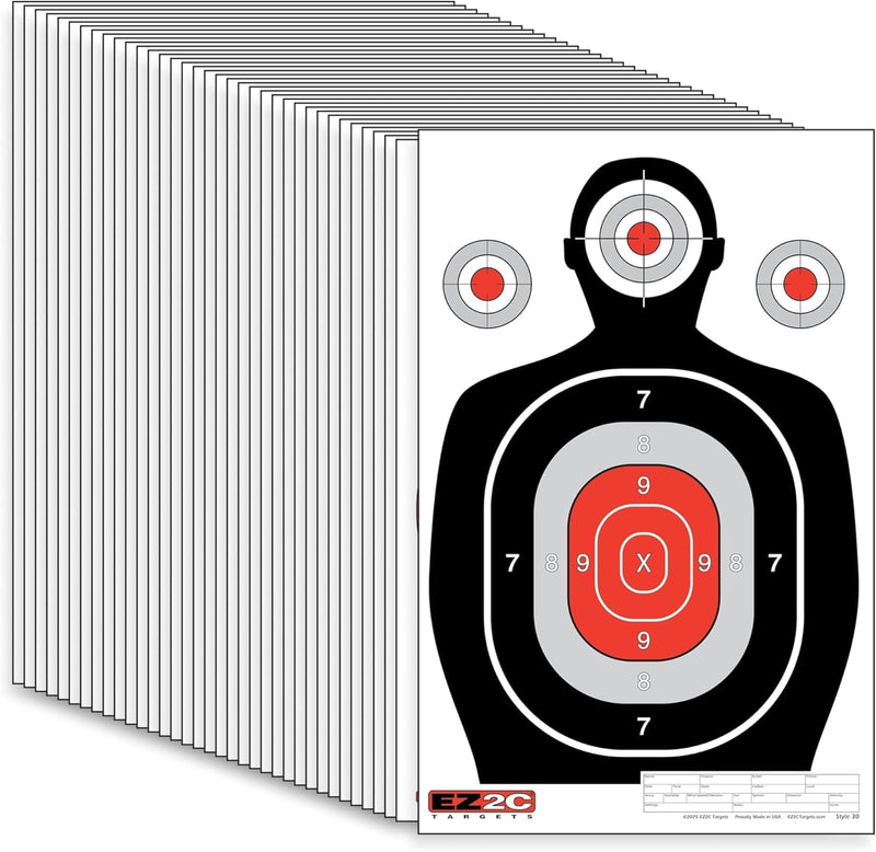 Load image into Gallery viewer, 100 EZ2C 12"x18" Silhouette Shooting Target USA MADE Premium Targets for the Range, Gun Gifts (Peel-Off Pad 100)
