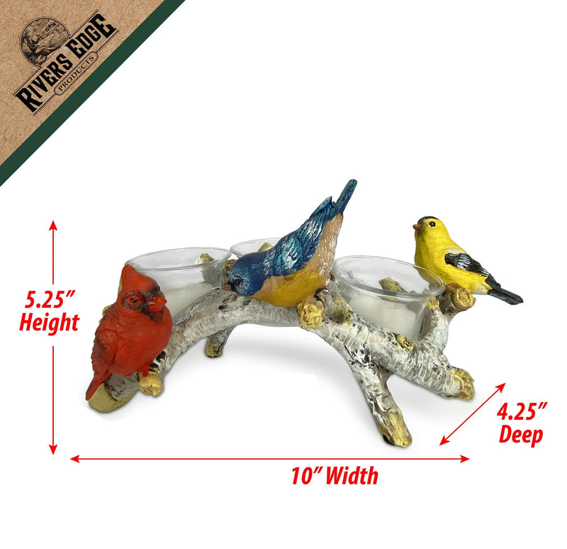 Load image into Gallery viewer, Candle Holder-Birch with Birds 3 Piece

