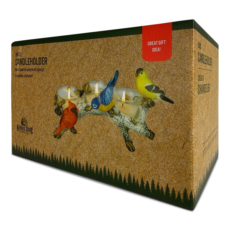 Load image into Gallery viewer, Candle Holder-Birch with Birds 3 Piece
