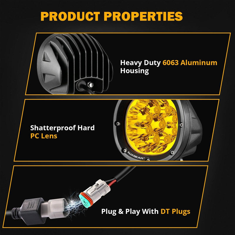 Load image into Gallery viewer, 4 Inch 90W Round LED Driving Lights Spot Yellow with A-Pillar Mounting Bracket For Ford Bronco 2/4 Door 2021 2022
