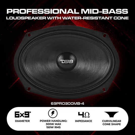 6x9” Water-Resistant Mid-Bass Loudspeaker | 150W RMS 4-Ohm
