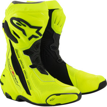 ALPINESTARS Supertech R Vented Boots - Fluorescent Yellow/Black - US 6.5 / EU 40 2220121-551-40