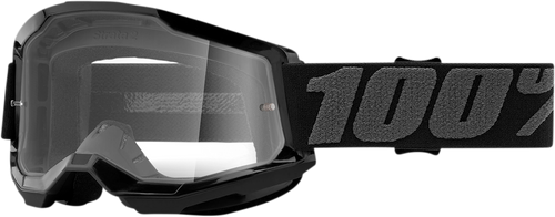 100% Strata 2 Goggles - Black - Clear 50027-00001