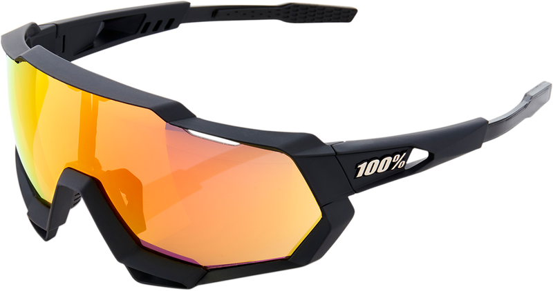Load image into Gallery viewer, 100% Speedtrap Sunglasses - Black - Red 60012-00004
