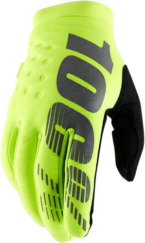 100% Brisker Gloves - Fluo Yellow - Medium 10003-00016