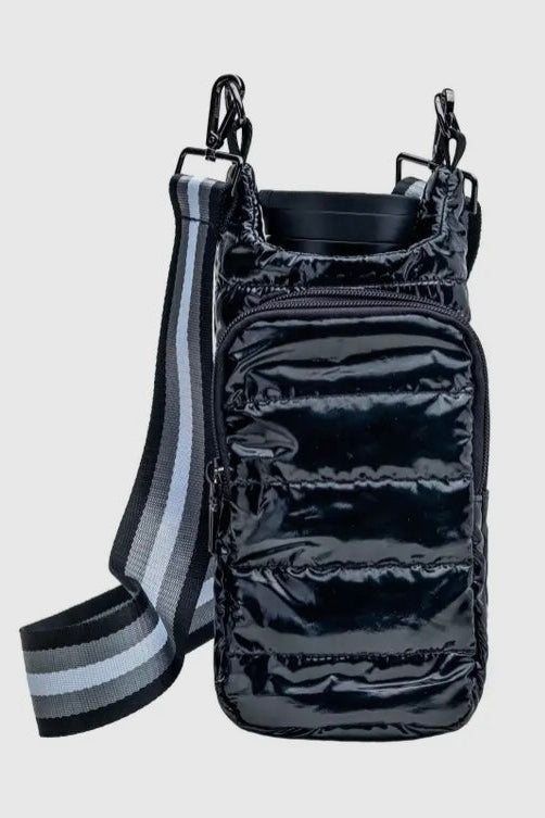 Quilted Quench Puffy Bottle Tote - BLACK