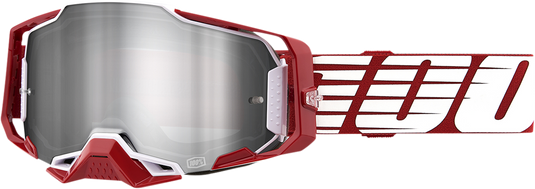 100% Armega Goggles - Oversized Deep Red - Flash Silver 50005-00009