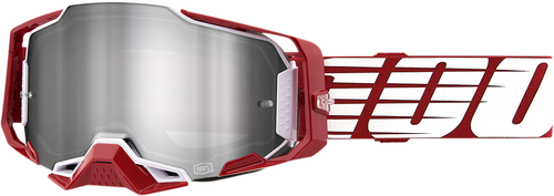 100% Armega Goggles - Oversized Deep Red - Flash Silver 50005-00009