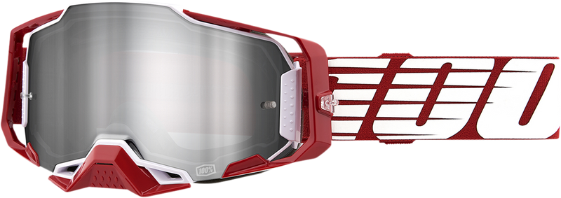 Load image into Gallery viewer, 100% Armega Goggles - Oversized Deep Red - Flash Silver 50005-00009
