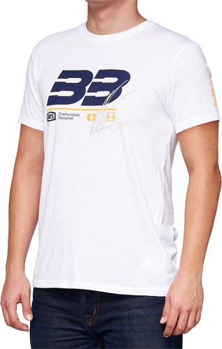 100% BB33 Signature T-Shirt - White - Large BB-32140-000-12