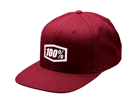 100% Icon Snapback Hat - Burgundy - One Size 20044-00001