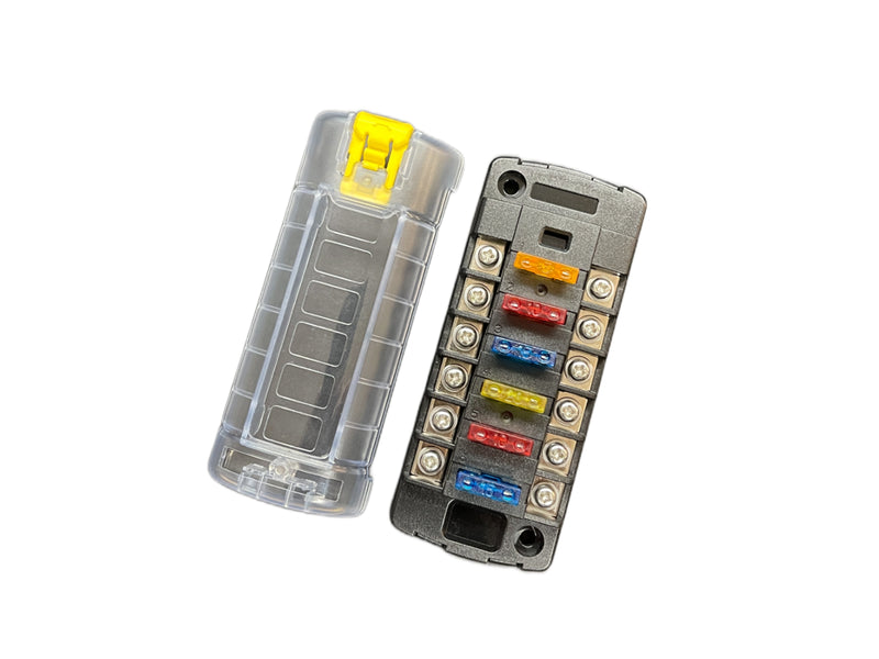 Load image into Gallery viewer, 6 Circuit Independent Fuse Block Standard Blade with Cover
