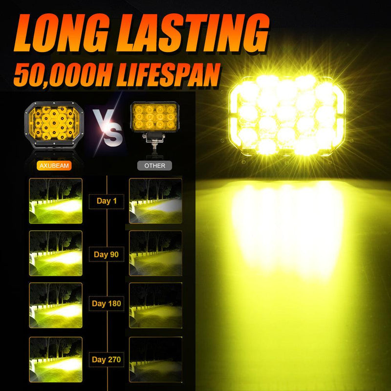 Load image into Gallery viewer, 7x5 Inch Rectangle LED Pods Amber Spot Driving Lights with DRL FOR ATV UTV SIDE BY SIDE 4X4
