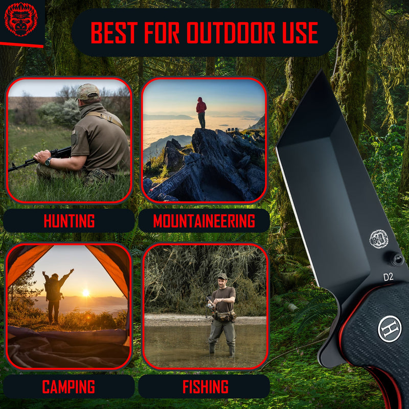 Load image into Gallery viewer, The Pioneer Folding Pocket Knife Giftset for Men and Women (Black and Orange)
