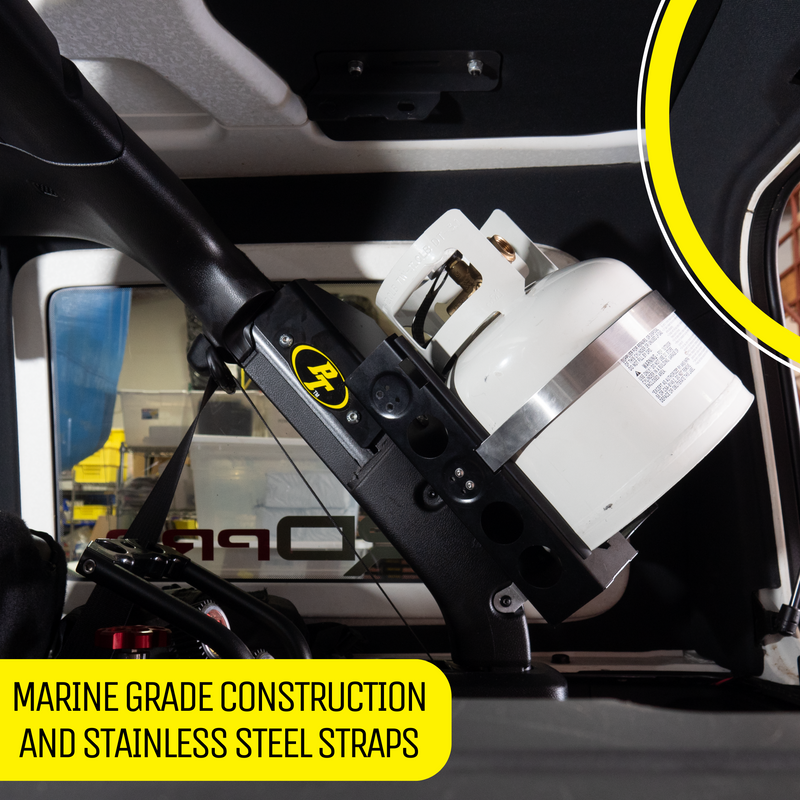 Load image into Gallery viewer, Strato LOCKER Bracket for 4.25 lb, 10 lb, 11 lb Steel Propane Tanks
