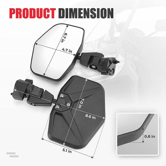 Side Mirrors Aluminum for Can Am Defender (one pair)