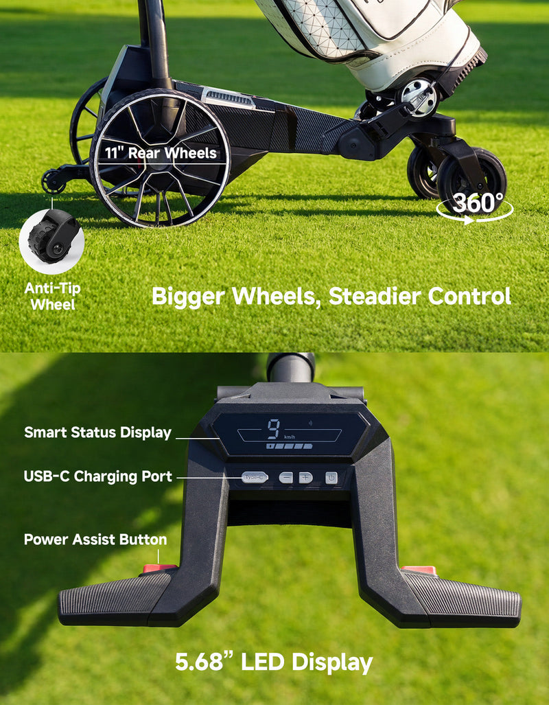 Load image into Gallery viewer, KEMIMOTO ApexR Electric Golf Push Cart with Remote Control, 36 Hole

