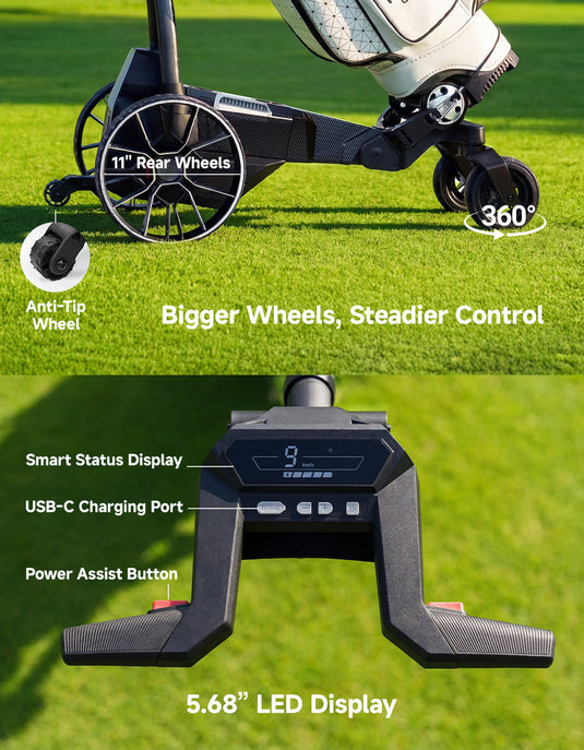 KEMIMOTO ApexR Electric Golf Push Cart with Remote Control, 36 Hole