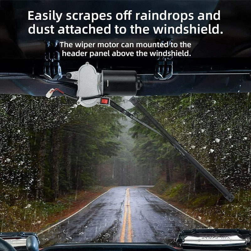 Load image into Gallery viewer, 12V Electric Windshield Wiper Kit for most UTV

