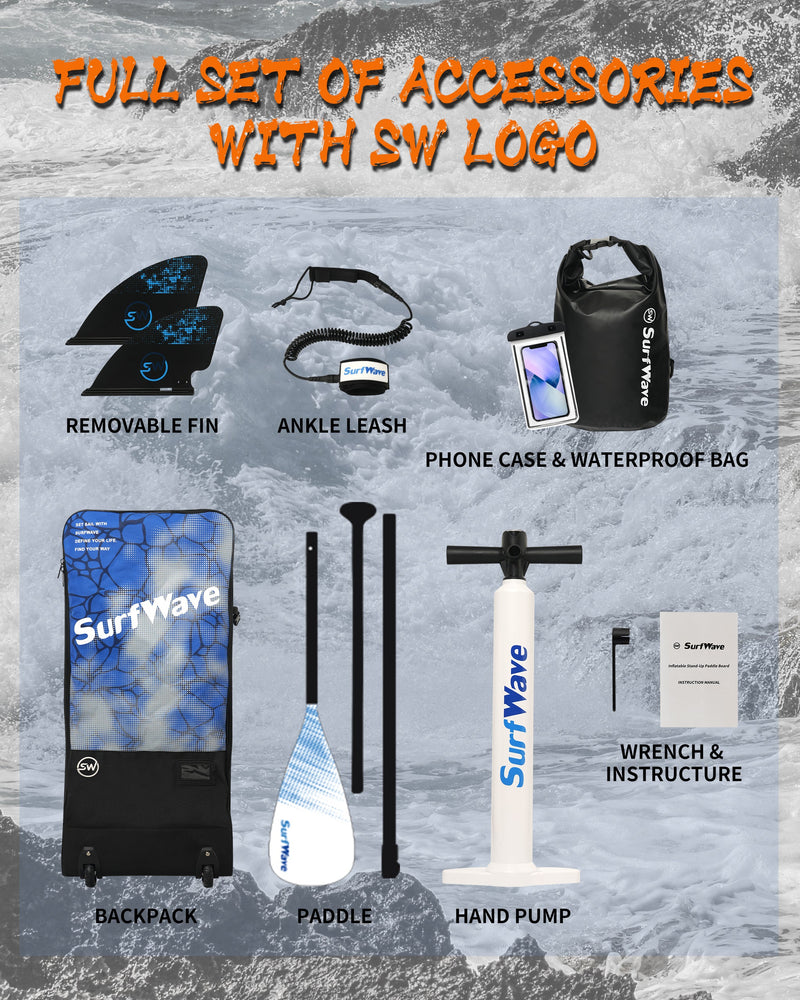 Load image into Gallery viewer, Pro Inflatable SUP Board,stand up paddle board 11ft All-Around inflatable stand up Paddle Board - Military-Grade for Surfing &amp; Expedition, Includes Carbon Paddle &amp; Pro Pump
