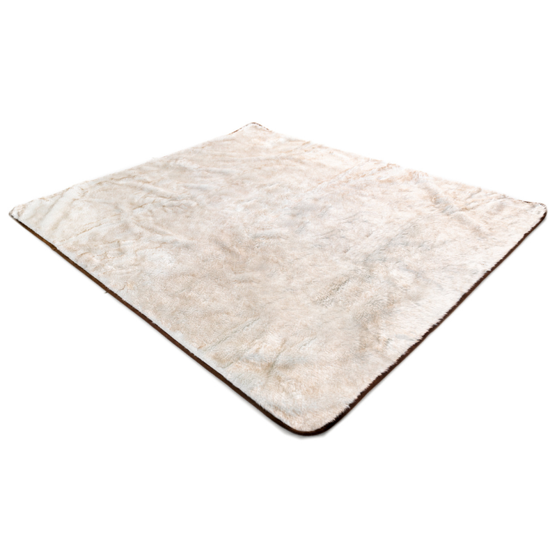 Load image into Gallery viewer, PupProtector™ Summer Short Fur Waterproof Throw Blanket - White with Brown Accents
