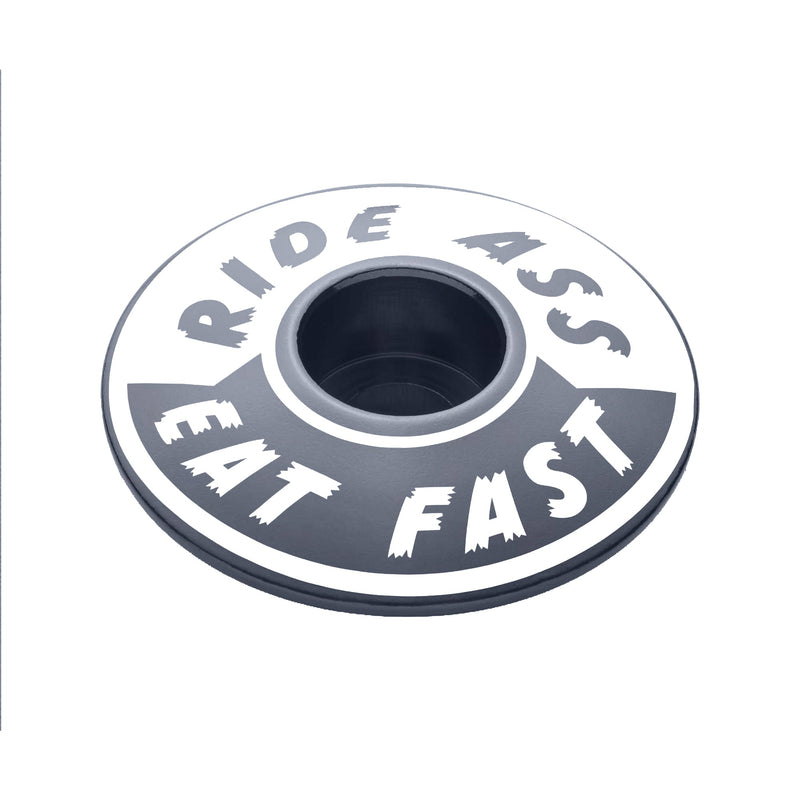 Load image into Gallery viewer, Ride Ass Eat Fast Bicycle Headset Cap
