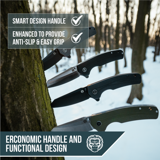 The Clip Point Folding Pocket Knife Giftset for Men and Women (Silver and Green)