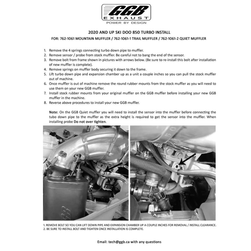 Load image into Gallery viewer, 2020-2022 Ski-Doo Summit 850 Turbo GGB Trail Muffler
