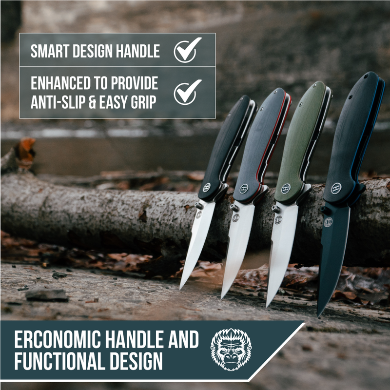 Load image into Gallery viewer, The Straight Back Folding Pocket Knife Giftset for Men and Women (Silver and Black)
