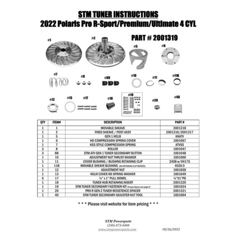Load image into Gallery viewer, STM RZR Pro R Billet Tuner Secondary Clutch
