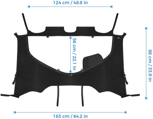 Fabric Rear Panel w/Open Window for Honda Pioneer 1000-5