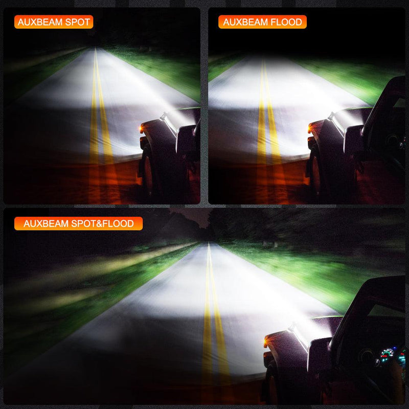 Load image into Gallery viewer, 3&quot; 40W LED Pods Light Spot/Flood Multicolor frame with wiring harness for JEEP
