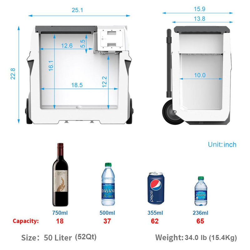 Load image into Gallery viewer, Acopower 50L/52Quarts Fridge Battery Combo
