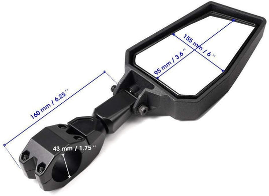 Color Side Rear View Mirror For 1.75" UTV Roll Bar