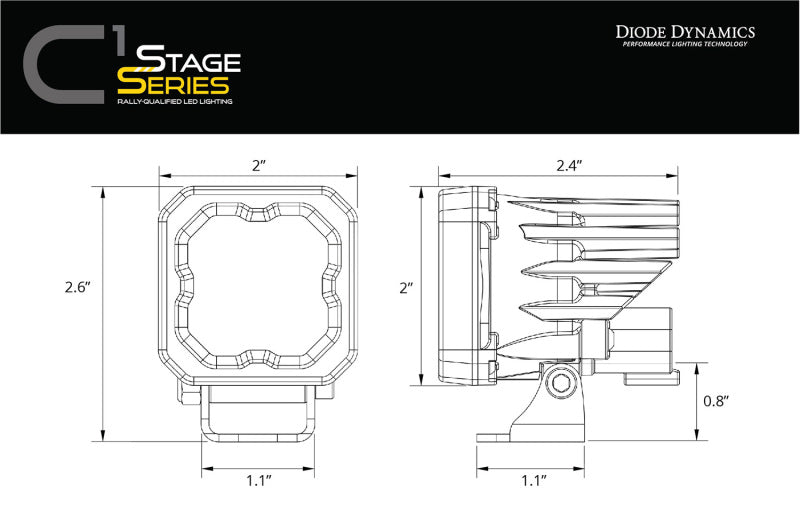 Load image into Gallery viewer, Diode Dynamics Stage Series C1R - White Flood Standard LED Pod (one)
