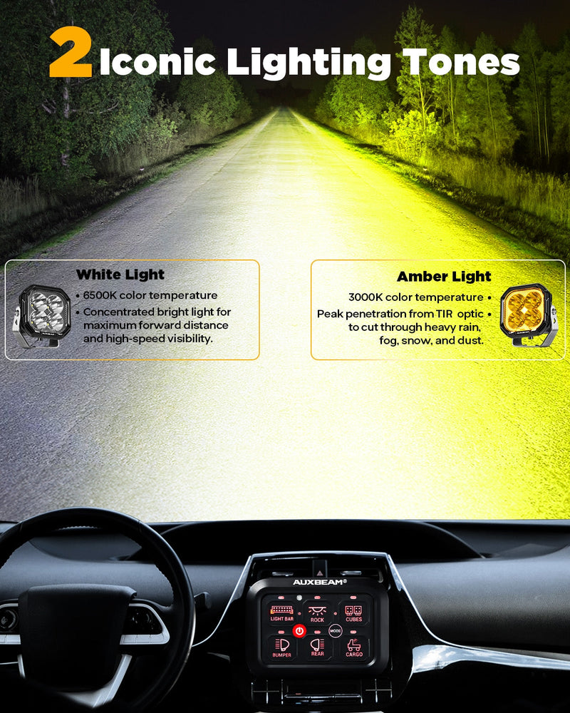 Load image into Gallery viewer, Color Play Series 3 Inch 100W Spot LED Pod Lights Off Road Lights with White DRL &amp; Amber Turn Signal Lights
