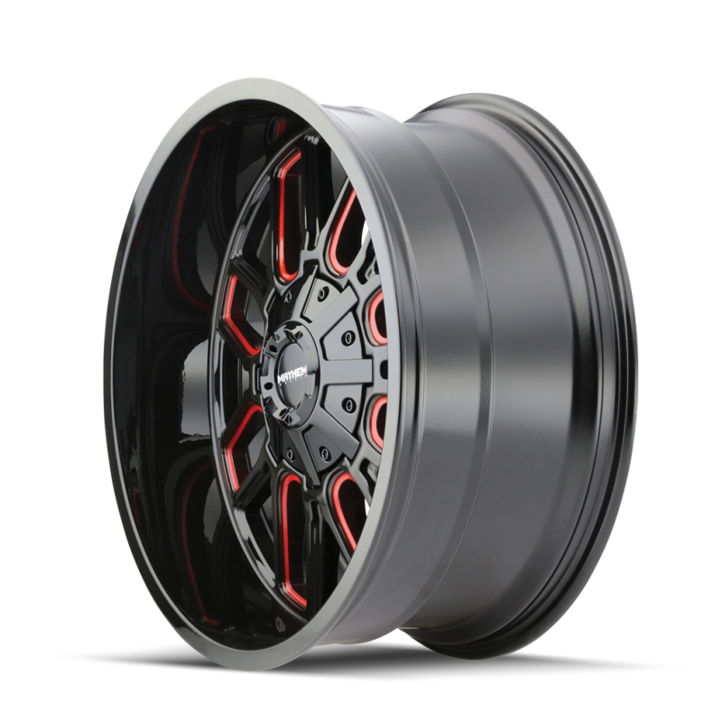 Load image into Gallery viewer, Mayhem 8107 Cogent 20x9 / 6x135 BP / 0mm Offset / 106mm Hub Black w/ Prism Red Wheel
