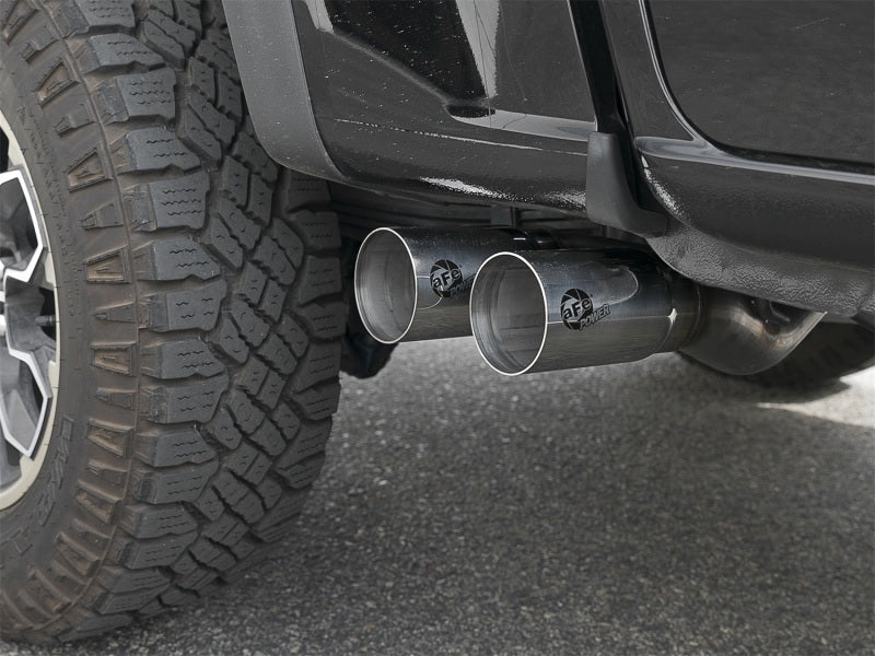 Load image into Gallery viewer, aFe Rebel Series CB 3in Middle Side Exit SS Exht w/Polish Tips 15-17 Chevy Colorado / GMC Canyon
