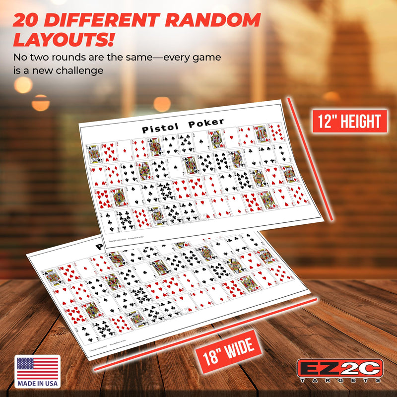 Load image into Gallery viewer, 20 EZ2C Pistol Poker Paper Shooting Targets 12"x18" 20 pack USA MADE
