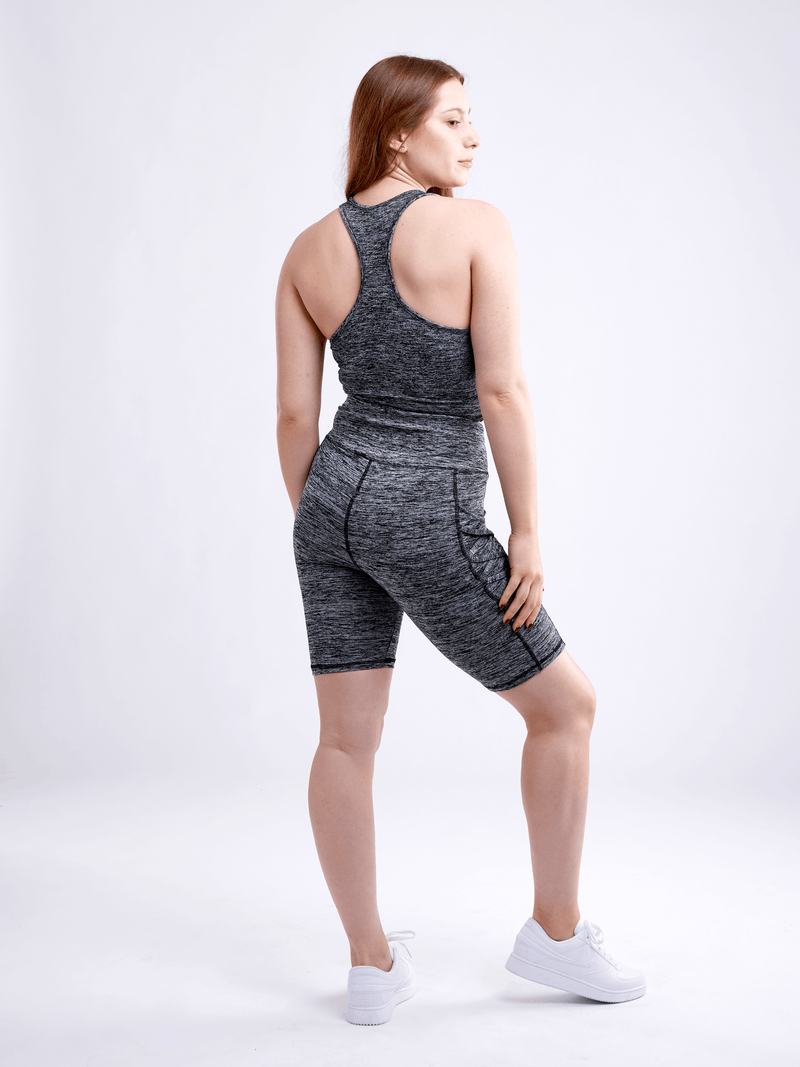 Load image into Gallery viewer, JupiterGear High-Waisted Workout Shorts with Pockets &amp; Criss Cross Design
