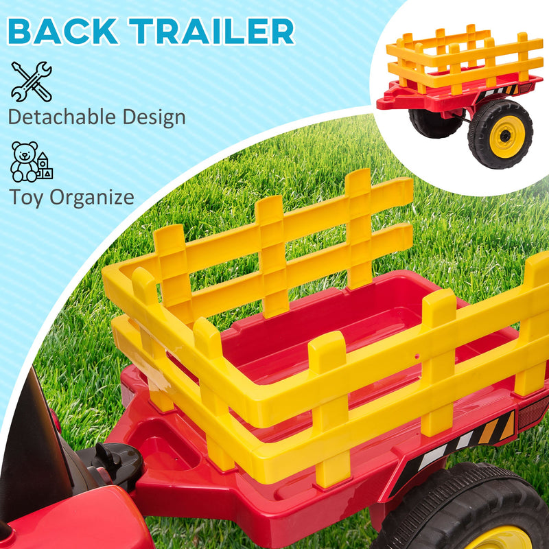 Load image into Gallery viewer, 12V Electric Tractor with Trailer and Dual Motors for Kids
