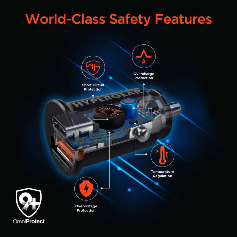 Load image into Gallery viewer, HyperGear Mini 20W USB-C PD + 18W USB Fast Car Charger
