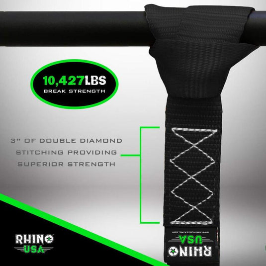 Rhino USA Soft Loops Motorcycle Tie-Down Set 4-Pack Green