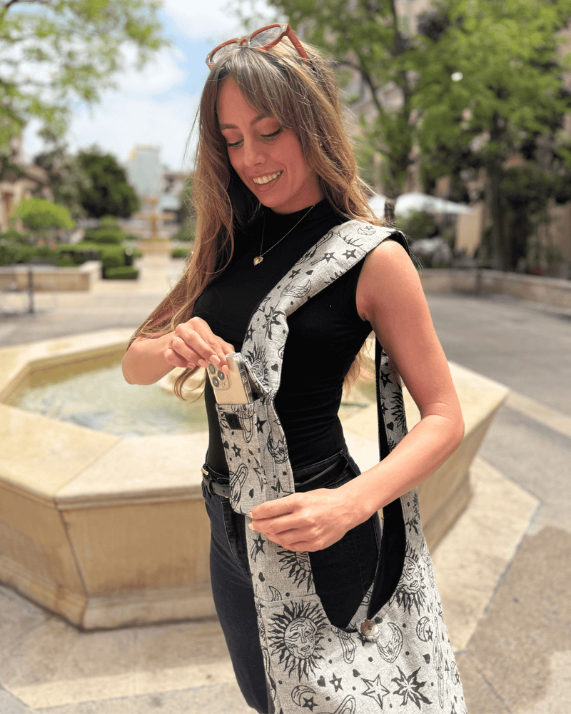 Load image into Gallery viewer, Kathmandu Collection Celestial Print Hobo Bag
