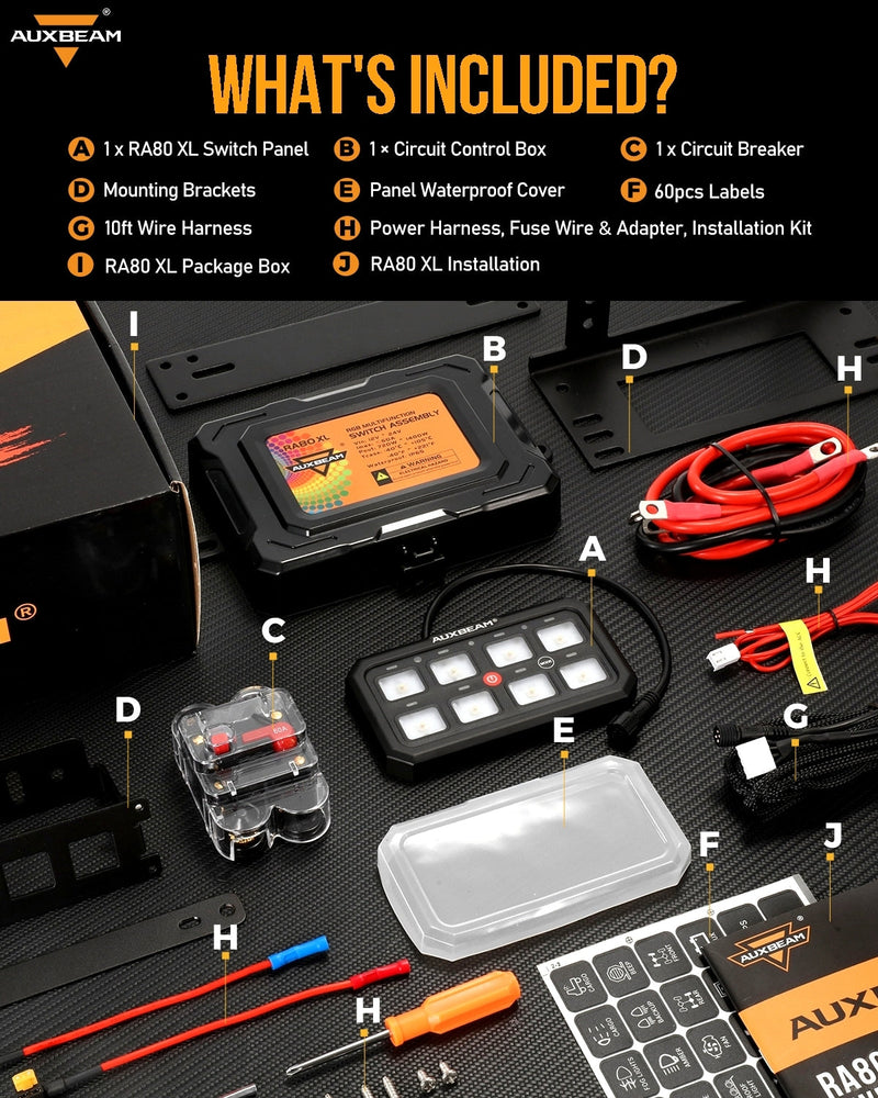 Load image into Gallery viewer, RA80 XL RGB Switch Panel, Larger Size, Toggle/ Momentary/ Pulsed Mode Supported
