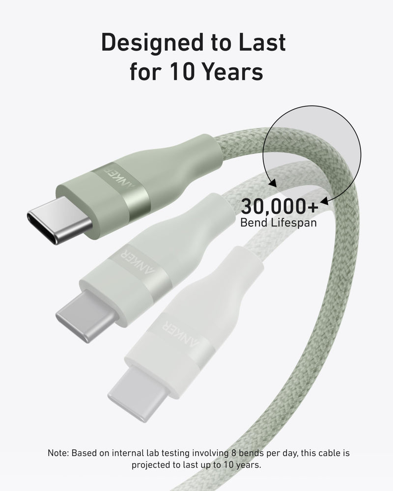 Load image into Gallery viewer, Anker USB-C to USB-C Cable (3 ft / 6 ft, 240W, Upcycled-Braided)
