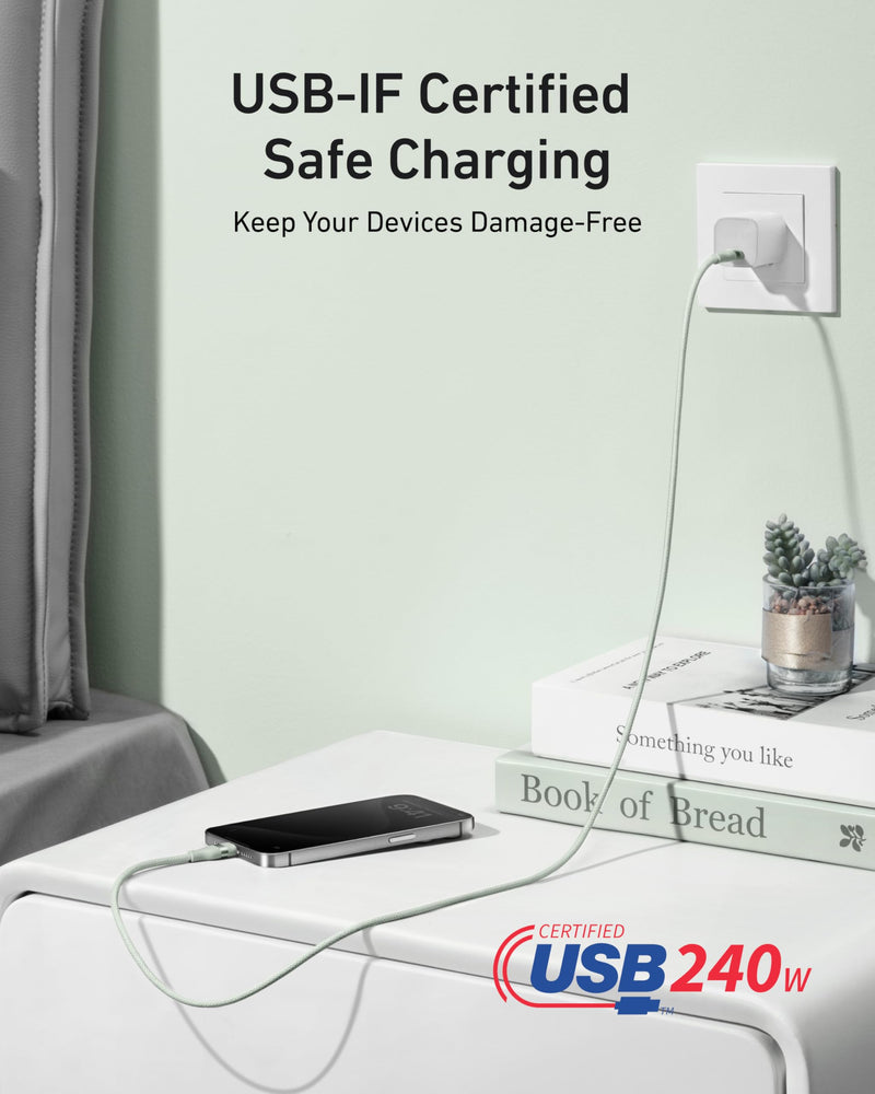 Load image into Gallery viewer, Anker USB-C to USB-C Cable (3 ft / 6 ft, 240W, Upcycled-Braided)
